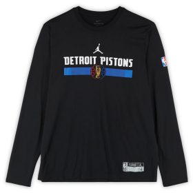 Cade Cunningham Detroit Pistons Player-Worn Black NBA Cup Long Sleeve T-Shirt from the 2024-25 NBA Season - Size 2XL