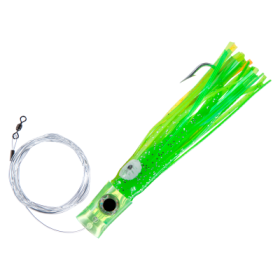 C&H Lures Stubby Bubbler Mono Rig - Green Chartreuse Green Mylar