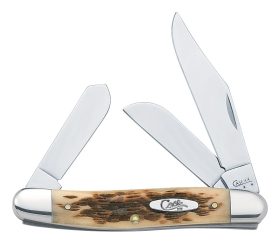 Case Amber Bone Pocket Knife - Stockman