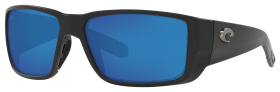 Costa Del Mar Blackfin 580G Glass Polarized Sunglasses - Matte Black/Blue Mirror - Large