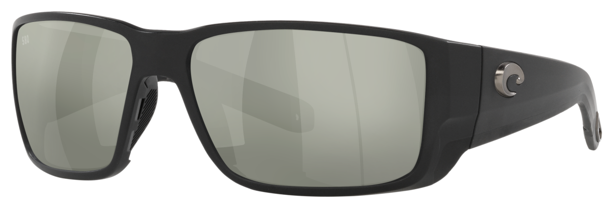 Costa Del Mar Blackfin Pro 580G Glass Polarized Sunglasses - Matte Black/Gray Silver Mirror - Large