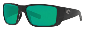 Costa Del Mar Blackfin Pro 580G Glass Polarized Sunglasses - Matte Black/Green Mirror - Large