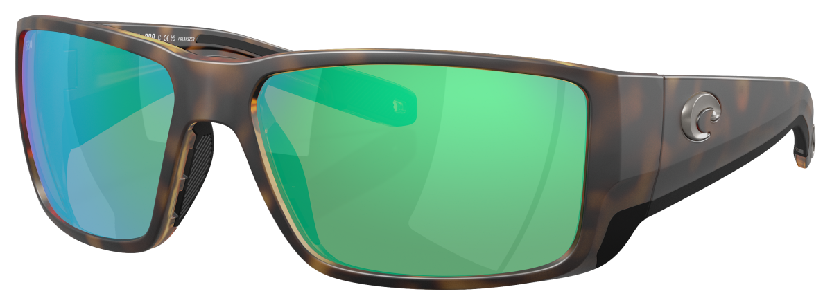 Costa Del Mar Blackfin Pro 580G Glass Polarized Sunglasses - Matte Tortoise/Green Mirror - Large