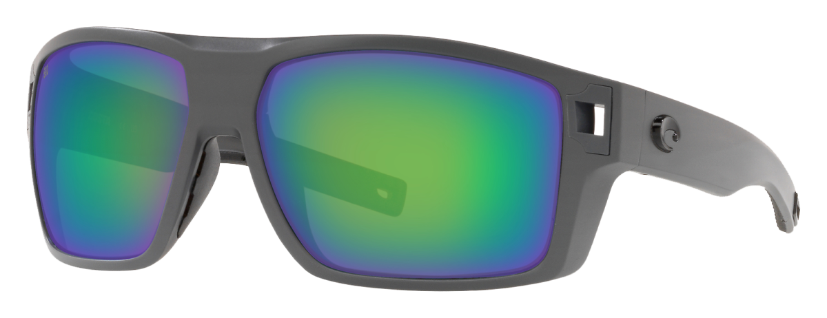 Costa Del Mar Diego 580G Glass Polarized Sunglasses - Matte Gray/Green Mirror - Large