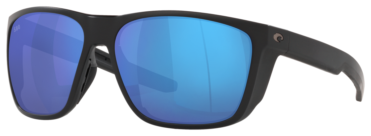 Costa Del Mar Ferg XL 580G Glass Polarized Sunglasses - Matte Black/Blue Mirror - XX-Large