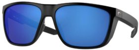 Costa Del Mar Ferg XL 580G Polarized Sunglasses, Men's, Matte Black/Blue Mirror