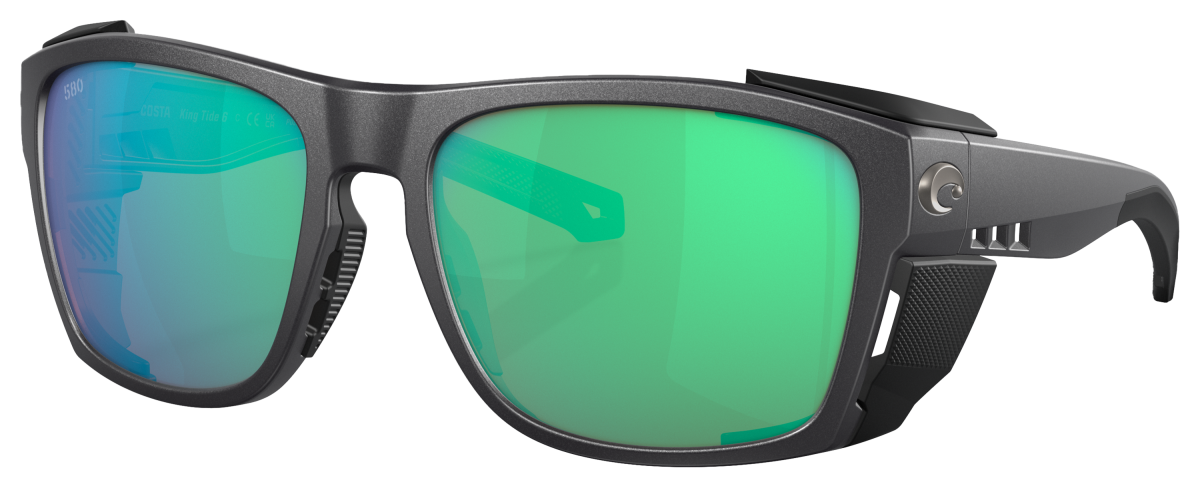 Costa Del Mar King Tide 6 580G Glass Polarized Sunglasses - Black Pearl/Green Mirror - X-Large