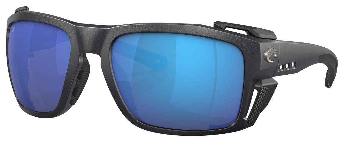 Costa Del Mar King Tide 8 580G Glass Polarized Sunglasses - Black Pearl/Blue Mirror - Large