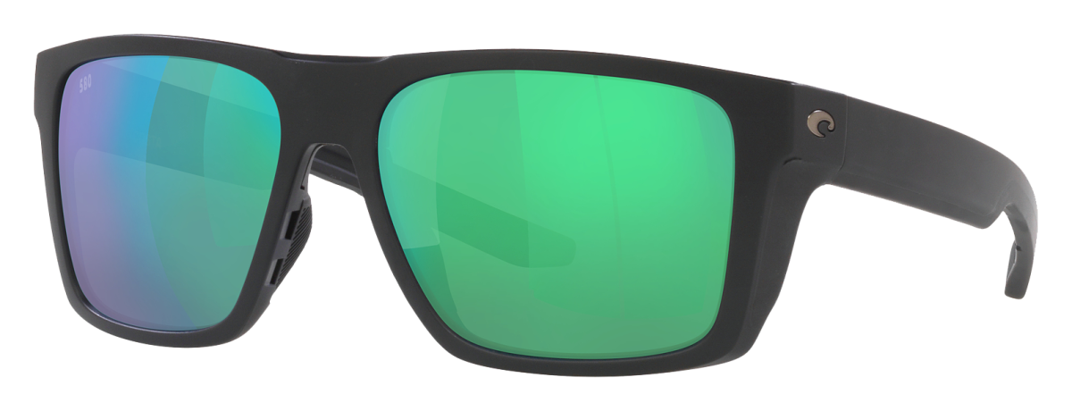 Costa Del Mar Lido 580G Glass Polarized Sunglasses - Matte Black/Green Mirror - Large