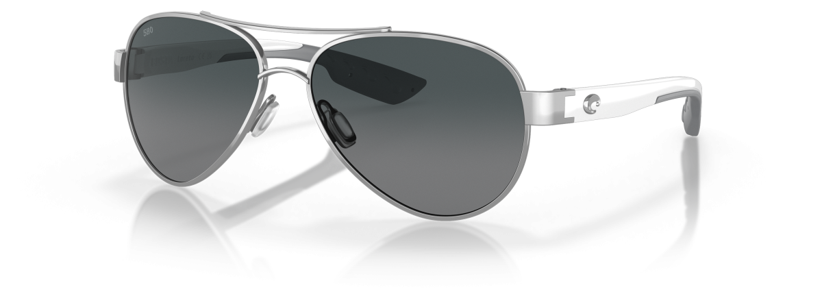 Costa Del Mar Loreto 580G Glass Polarized Sunglasses for Ladies - Palladium/Gray Gradient - Medium