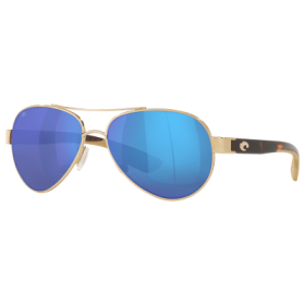 Costa Del Mar Loreto 580G Glass Polarized Sunglasses for Ladies - Rose Gold/Blue Mirror - Medium