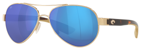 Costa Del Mar Loreto 580G Glass Polarized Sunglasses for Ladies - Rose Gold/Blue Mirror - Medium