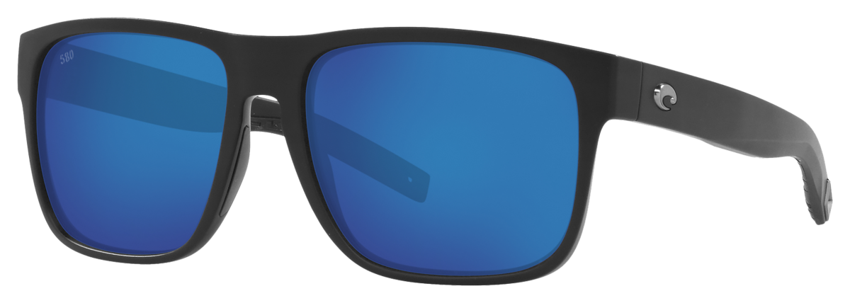 Costa Del Mar Spearo XL 580G Glass Polarized Sunglasses - Matte Black/Blue Mirror - X-Large