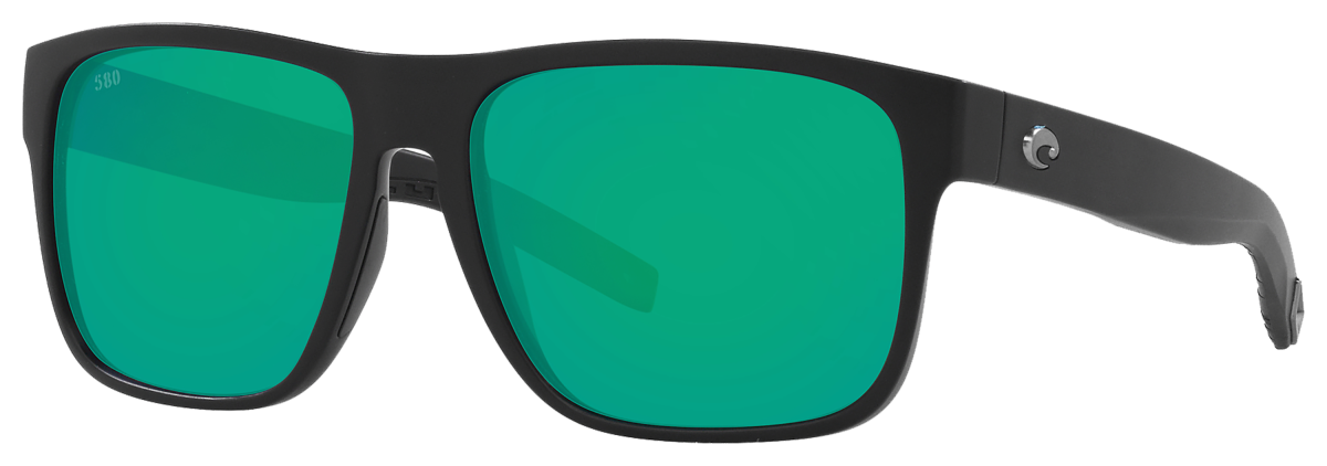 Costa Del Mar Spearo XL 580G Glass Polarized Sunglasses - Matte Black/Green Mirror - X-Large