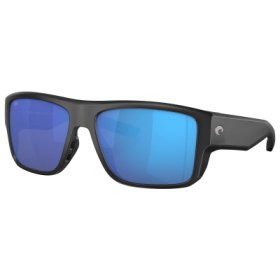 Costa Del Mar Taxman 580G Glass Polarized Sunglasses - Matte Black/Blue Mirror - Large