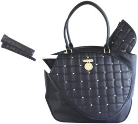 Court Couture Cassanova Studded Quilted Tennis & Pickleball Bag (Black)