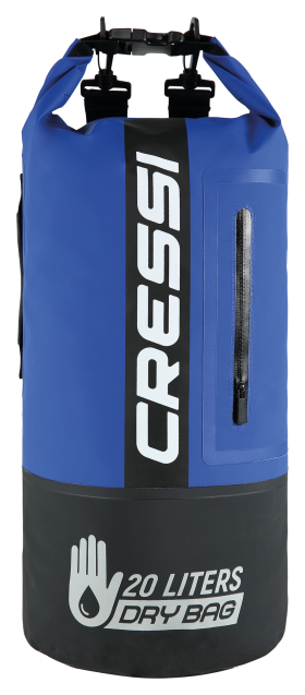 Cressi Waterproof 20L Dry Bag - Black/Blue