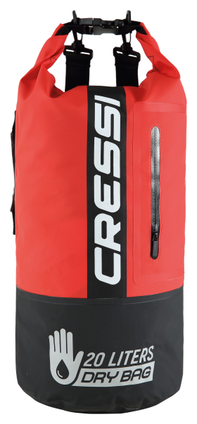 Cressi Waterproof 20L Dry Bag - Black/Red