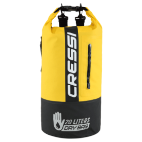 Cressi Waterproof 20L Dry Bag - Black/Yellow