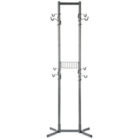 Delta | 4-Bike Free Standing Rack & Basket | Gray | 4-Bike | Rubber