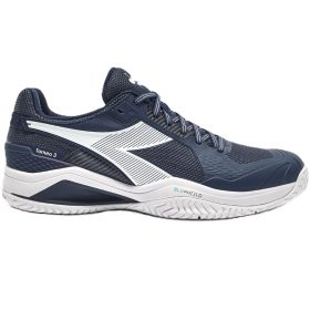 Diadora Men's Blushield Torneo 3 All Ground Tennis Shoes (Blue Corsair/White)