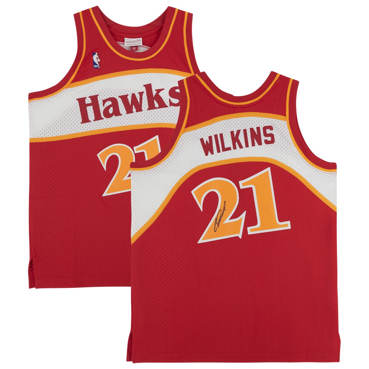 Dominique Wilkins Red Atlanta Hawks Autographed Mitchell & Ness 1986 Replica Jersey