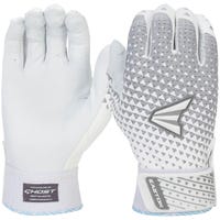 Easton Ghost NX Fastpitch Women's Batting Gloves in White/Silver Size Large