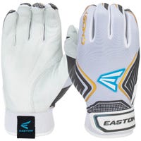 Easton Ghost Women's Fastpitch Batting Gloves in White/Gold Size X-Large