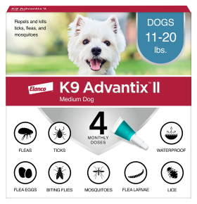 Elanco K9 Advantix II Flea and Tick Prevention - 11-20 lbs. - K9 Advantix II Medium Dog 2-Pack