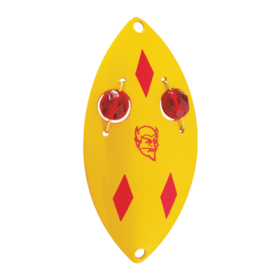 Eppinger Red Eye Wiggler Spoon - 2-1/2 oz. - Yellow Red Diamonds