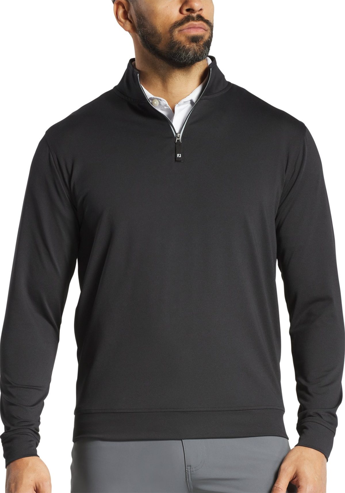 FootJoy Approach Quarter-Zip Men's Golf Pullover - Black - Black, Size: Large