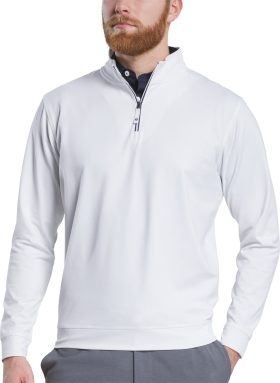 FootJoy Approach Quarter-Zip Men's Golf Pullover - White - White, Size: Large