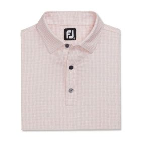 FootJoy Bead Chain Print Lisle Self Collar 2XL/Quartz Pink/White