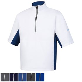 FootJoy FJ HydroLite Short Sleeve Rain Shirts L/Petrol Blue/White/Petrol Check