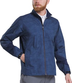 FootJoy HydroLite X Men's Golf Rain Jacket - Navy Camo - Blue, Size: Large