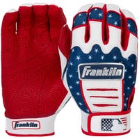 Franklin CFX Chrome 4th of July Youth Batting Gloves in Red/White Blue Size Large