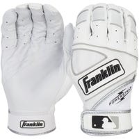 Franklin Powerstrap Adult Batting Gloves in Pearl/White Size Small