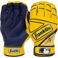 Franklin Powerstrap Adult Batting Gloves in Yellow/Navy Size Large