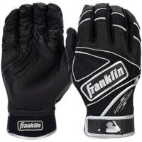 Franklin Powerstrap Chrome Men's Batting Gloves in Black Size Large