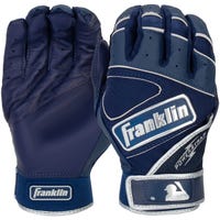 Franklin Powerstrap Chrome Men's Batting Gloves in Blue Size Large