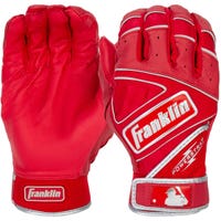 Franklin Powerstrap Chrome Men's Batting Gloves in Red Size Large