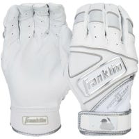 Franklin Powerstrap Chrome Men's Batting Gloves in White Size Large