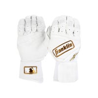 Franklin Powerstrap Infinite Series Men's Batting Gloves in White/Gold Size Large