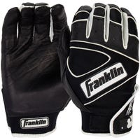 Franklin Powerstrap Youth Batting Gloves in Black Size Medium