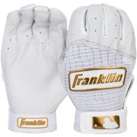 Franklin Pro Classic Adult Baseball Batting Gloves in White/Gold Size X-Large