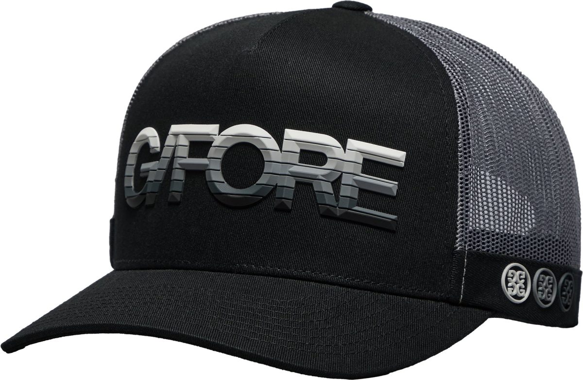 G/FORE 3D Ombre G/FORE Cotton Twill Trucker Men's Golf Hat - Black, Size: One Size