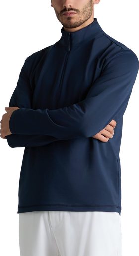 G/FORE Brushed Back Tech Quarter Zip Men's Golf Pullover 2025 - Blue, Size: Large