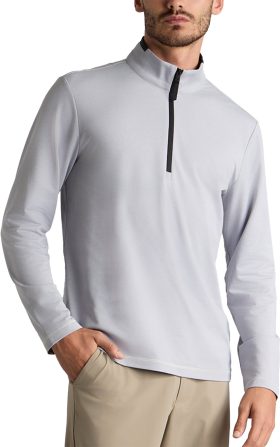 G/FORE Brushed Back Tech Quarter Zip Men's Golf Pullover 2025 - Grey, Size: Large