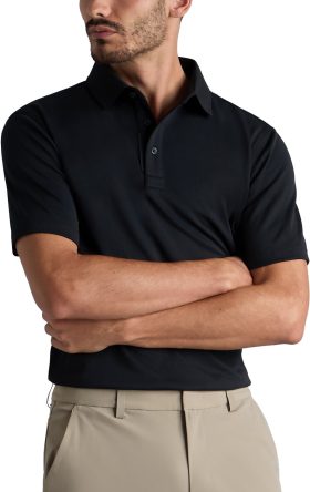 G/FORE Essential Performance Pique Men's Golf Polo - Black, Size: Large