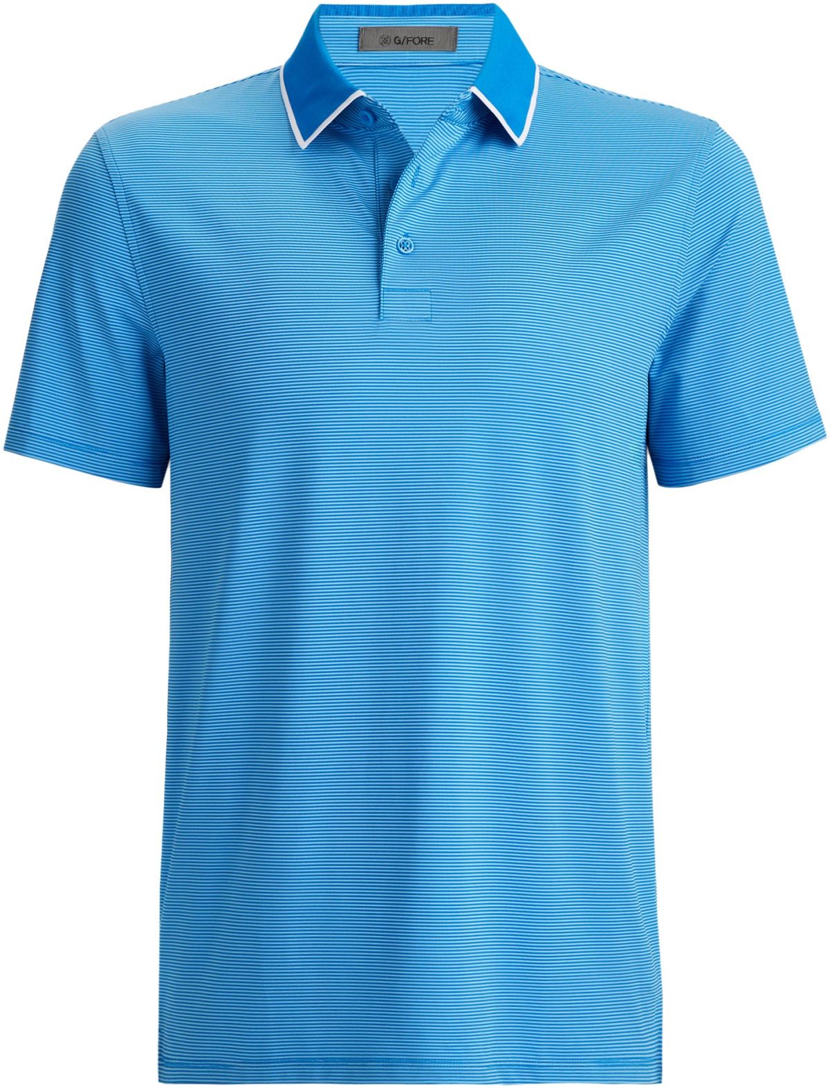 G/FORE Feeder Stripe Tech Jersey Men's Golf Polo Shirt - Blue, Size: XXL